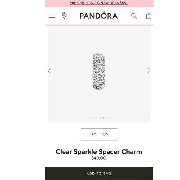 2 PANDORA Clear Sparkle Spacer Charm - Picture 1 of 15